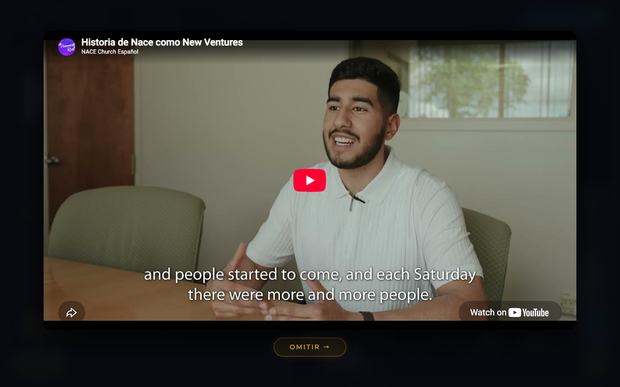 Sitio web de NACE Church, iglesia hispana en Newmarket, Ontario